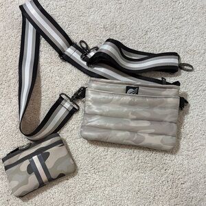 THINK ROYLN Camouflage Crossbody Bag Set - Gray and Black